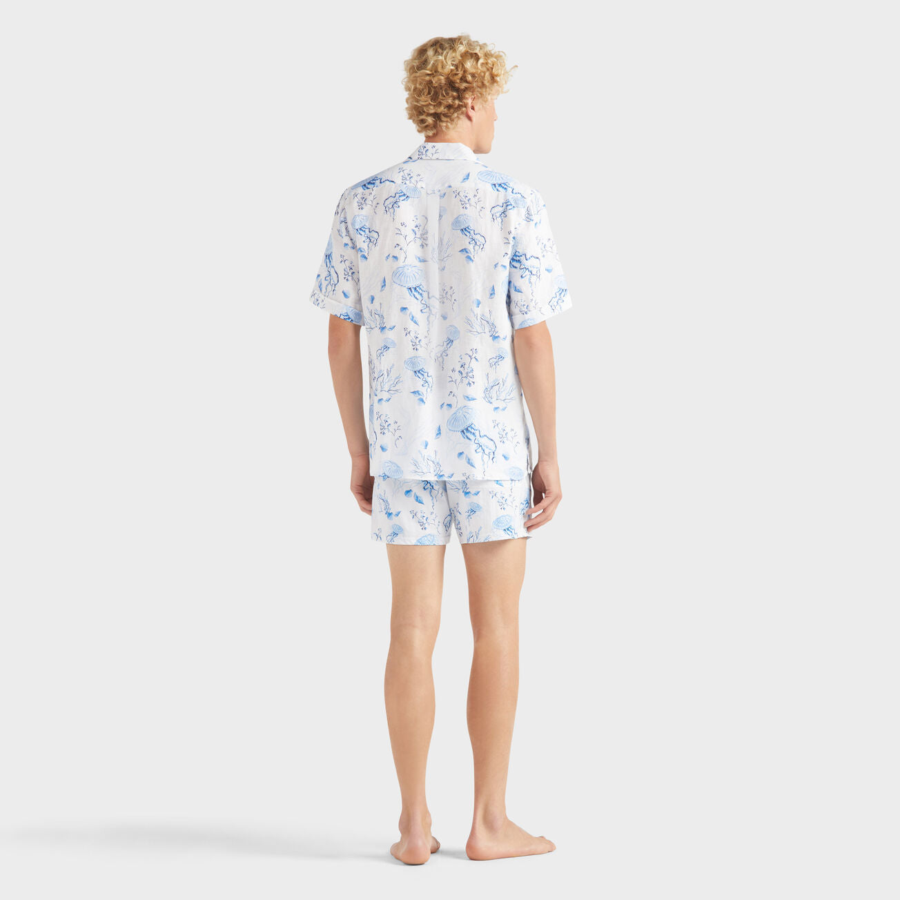 Men Bowling Linen Shirt Medusa And Shells