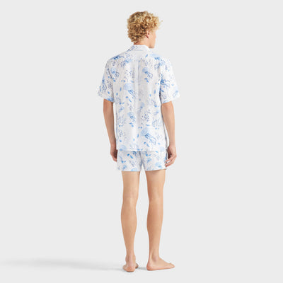 Men Bowling Linen Shirt Medusa And Shells