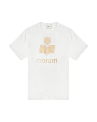 zewel logo t-shirt in plain-colored linen