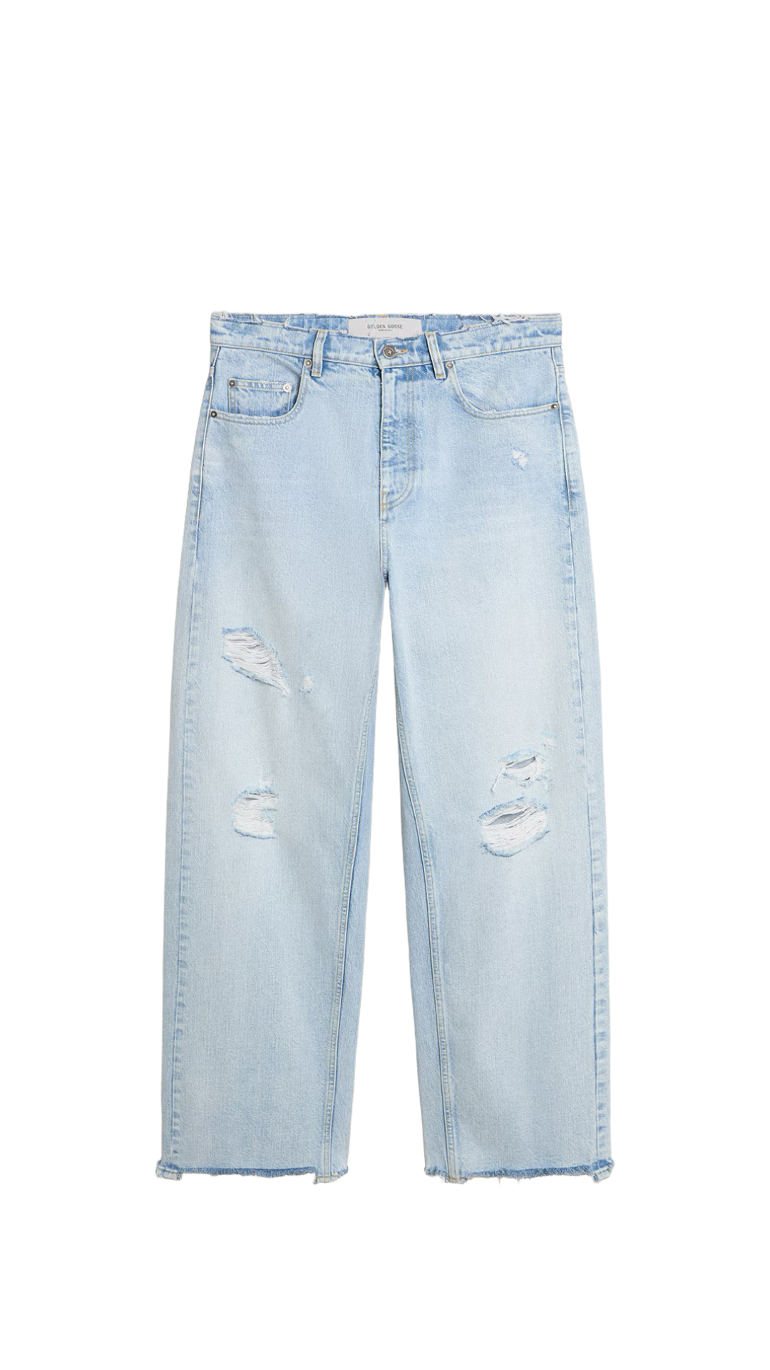 pants in lived-in effect denim