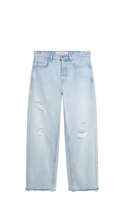 pants in lived-in effect denim