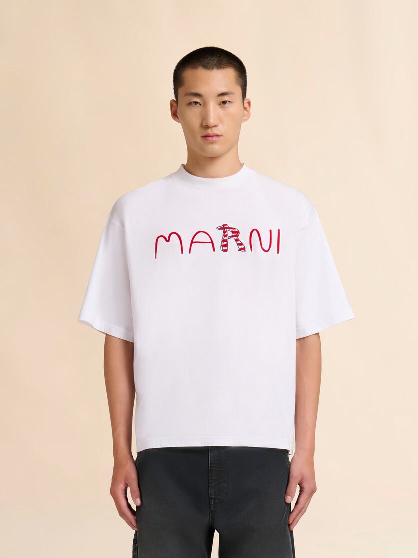Marni logo flock with fluffy dog