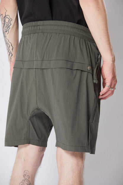 drop crotch shorts - green