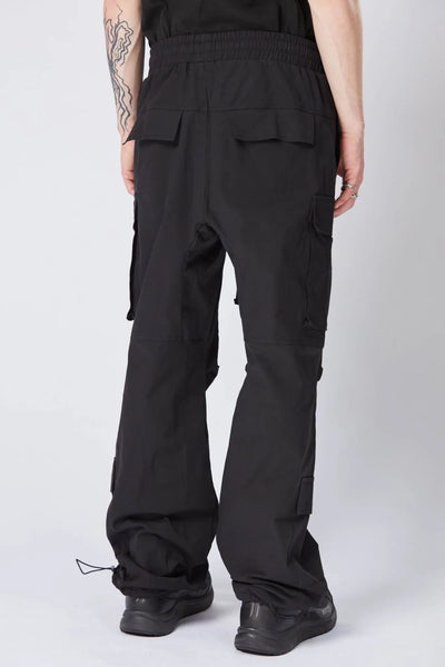 Nylon Pockets Oversized Trousers - Black