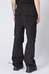 Nylon pockets oversized trousers - black