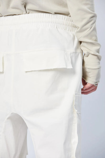 Nylon Pockets Oversized Trousers - Cream