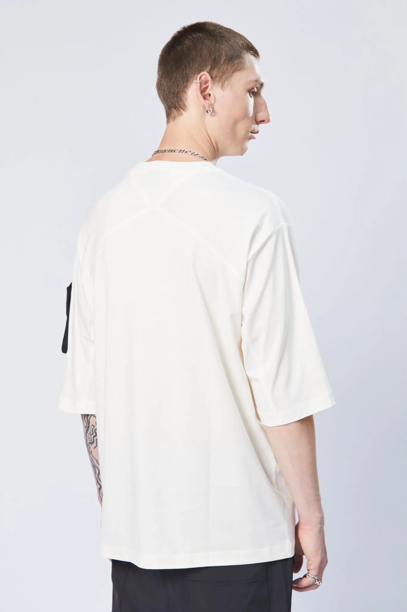 Side pocket tee - cream