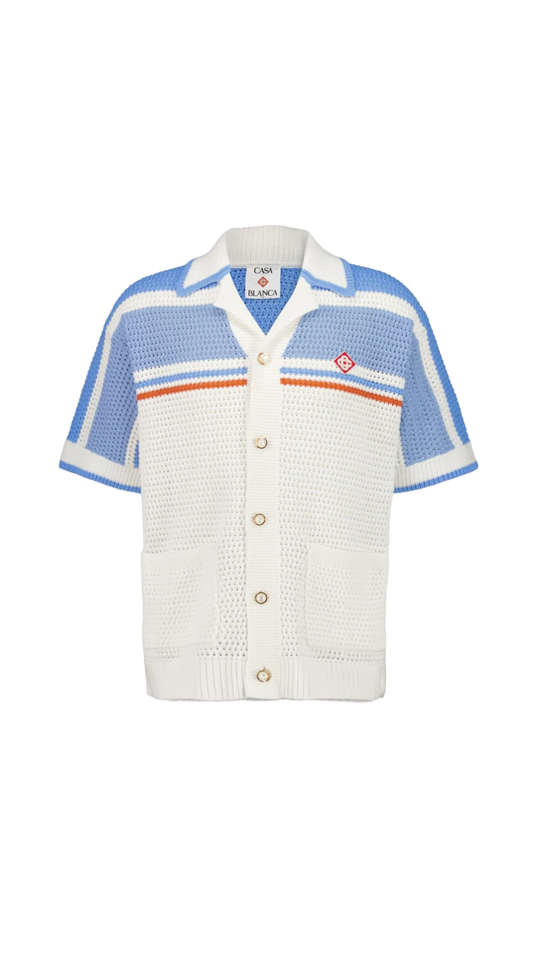 Cotton crochet short sleeve shirt