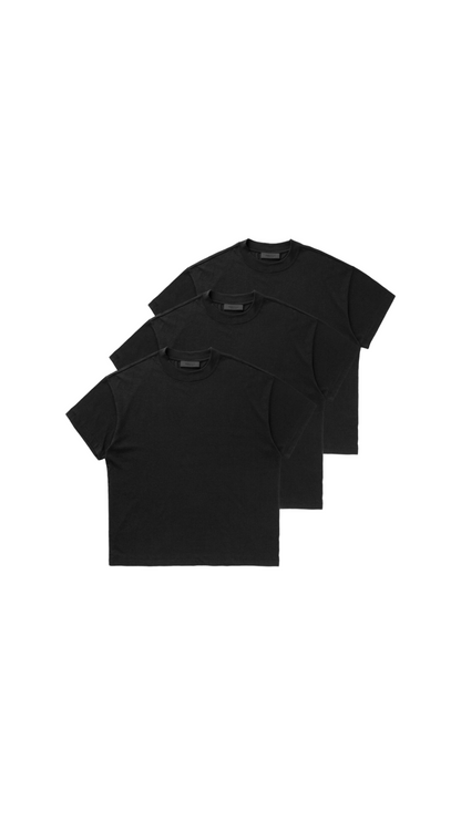 3 Pack Essential Tee Black Shortsleeves