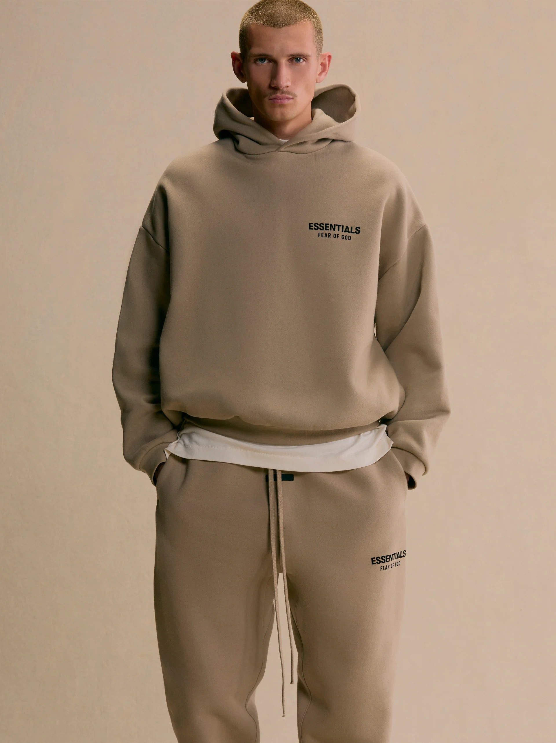 Fleece hoodie - desert sand