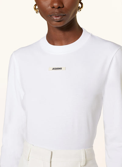 Le t shirt gros grain long sleeve - white