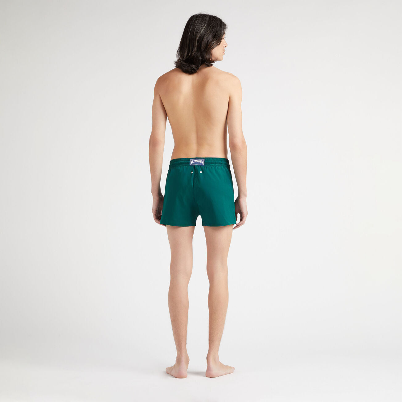 Men Stretch Short Swim Shorts Solid olive