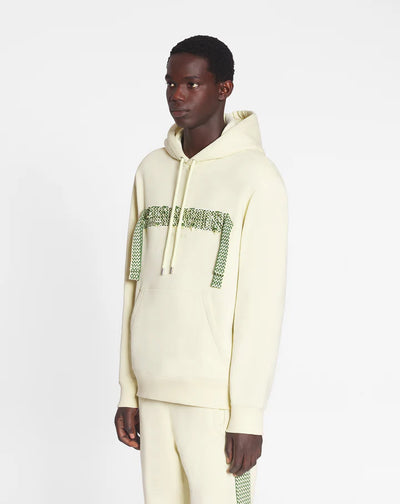 Curb logo cotton hoodie - beige