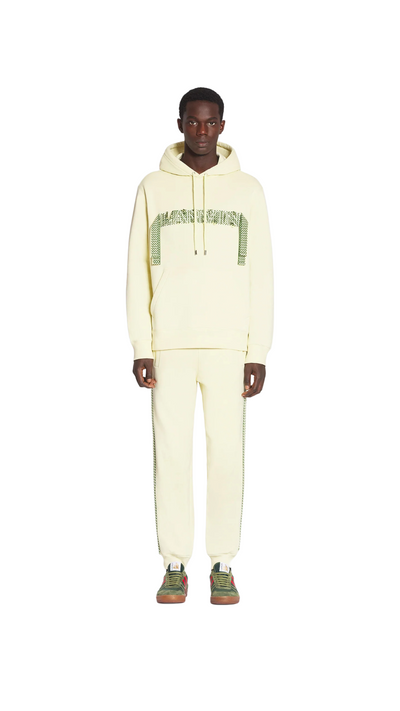 Curb logo cotton hoodie - beige