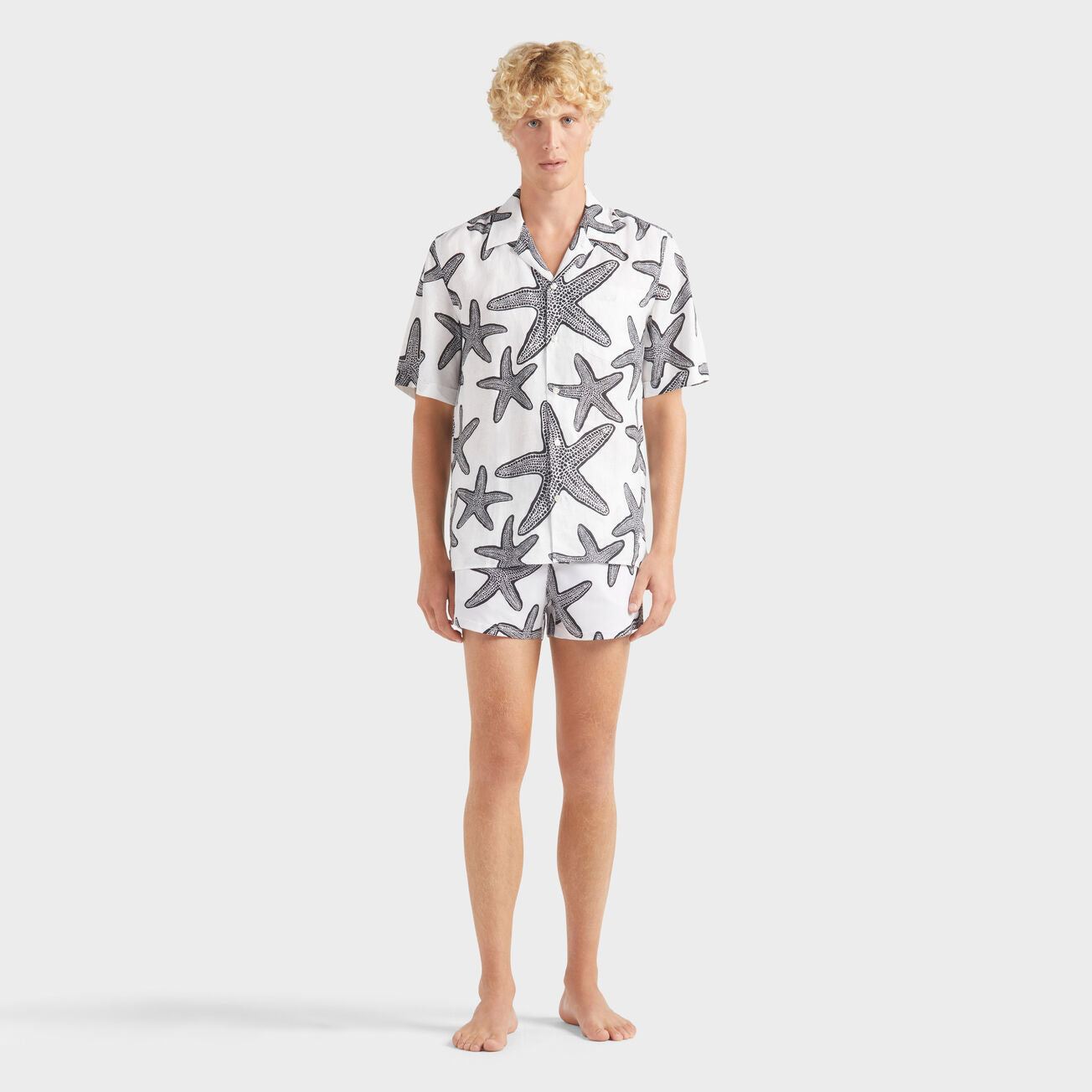 Men Linen Bowling Shirt starlettes