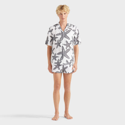 Men Linen Bowling Shirt starlettes