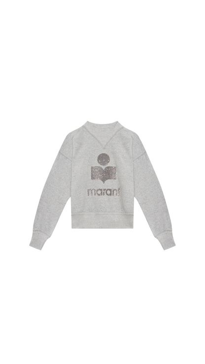 moby cotton sweatshirt with logo - grey/silver