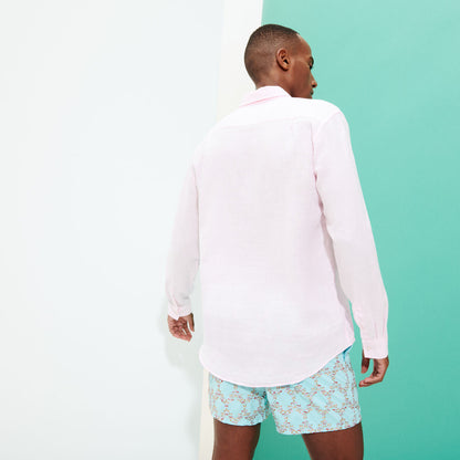 Men linen shirt solid ballet shoe