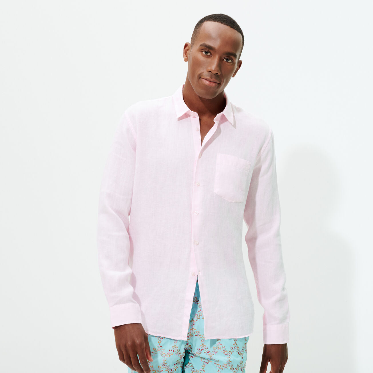 Men linen shirt solid ballet shoe