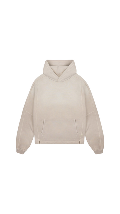 Stepped hem hoodie - oat