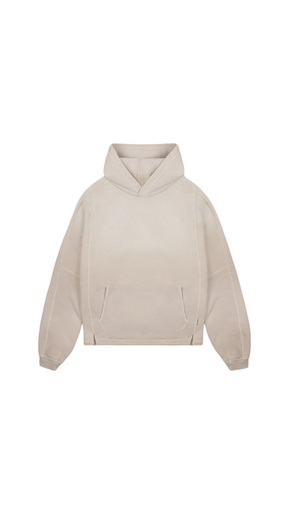 Stepped hem hoodie - oat