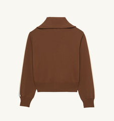 JACKET IN KNIT TOBACCO VISCOS