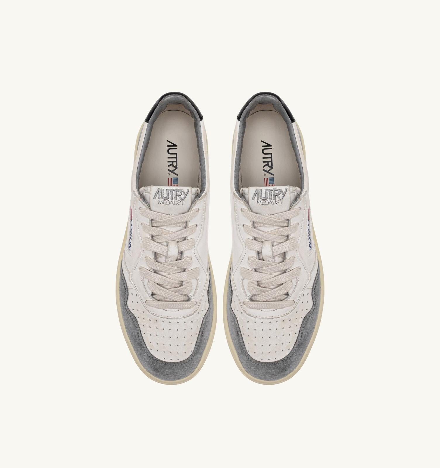 MEDALIST LOW SNEAKERS WHITE/GRAY BLACK SUEDE LEATHER