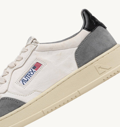 MEDALIST LOW SNEAKERS WHITE/GRAY BLACK SUEDE LEATHER