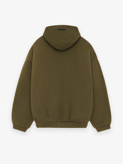 Fleece hoodie - olive