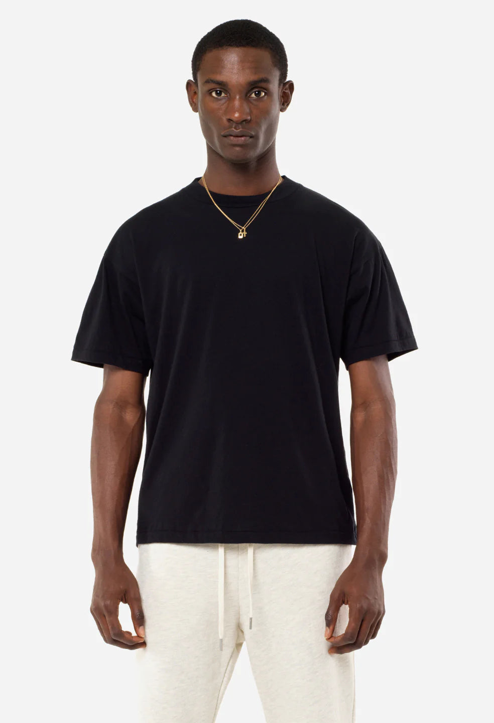 COTTON CASHMERE CREW black