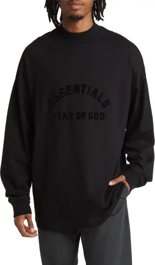 Essentials LS tee jet black