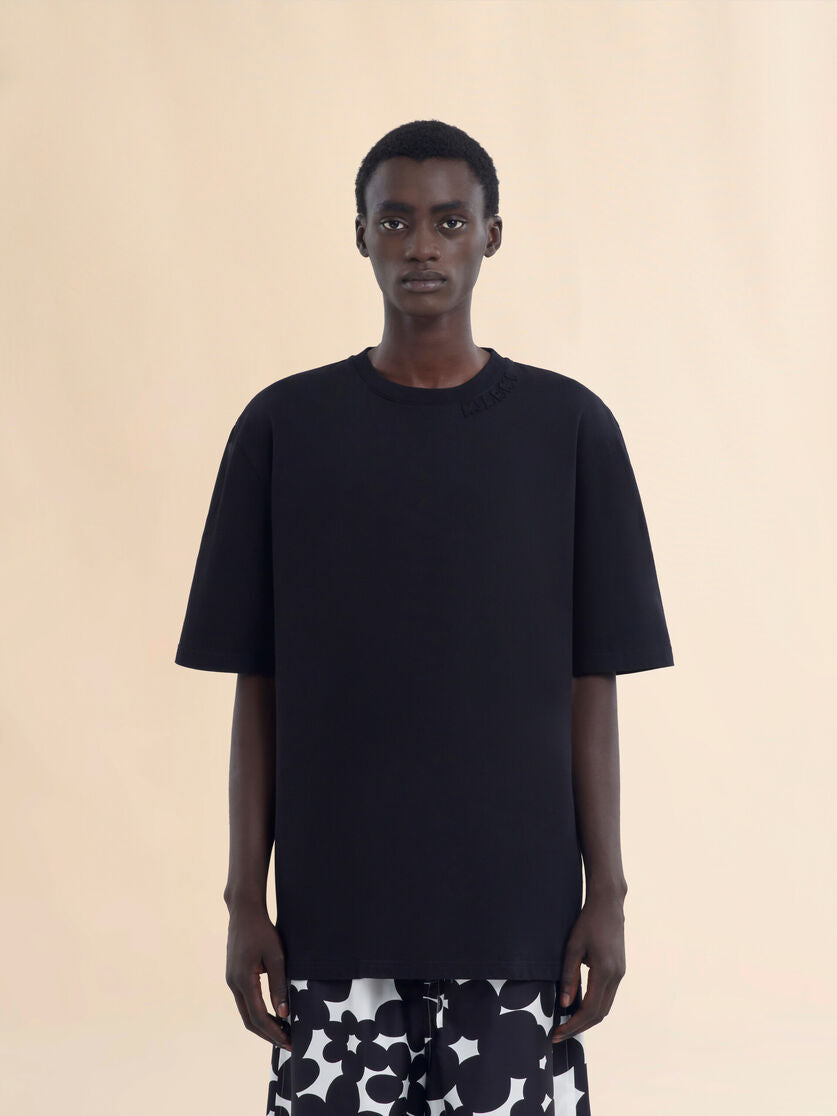 Cotton oversized T-shirt with patches