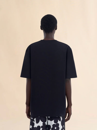 Cotton oversized T-shirt with patches