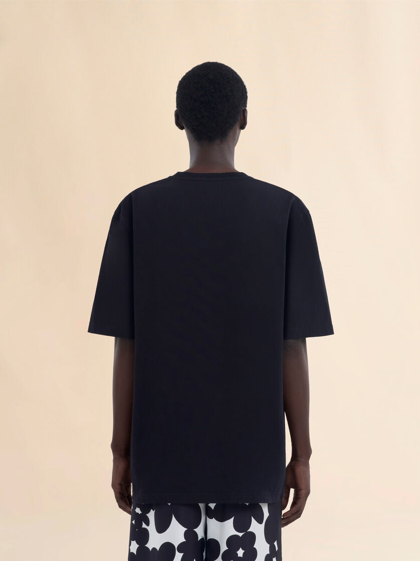 Cotton oversized T-shirt with patches