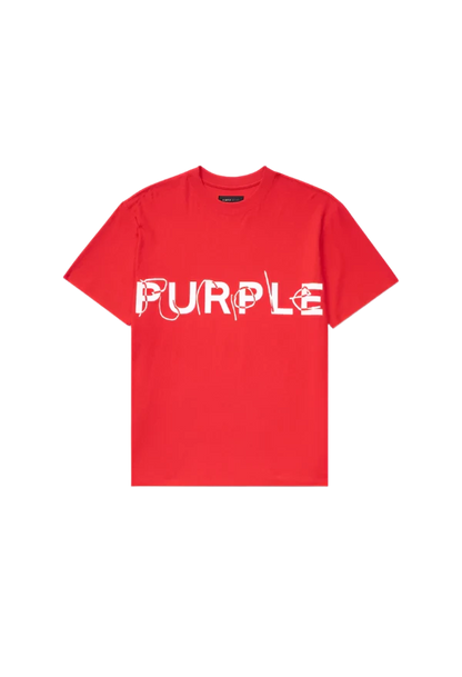 Red textured jersey tee