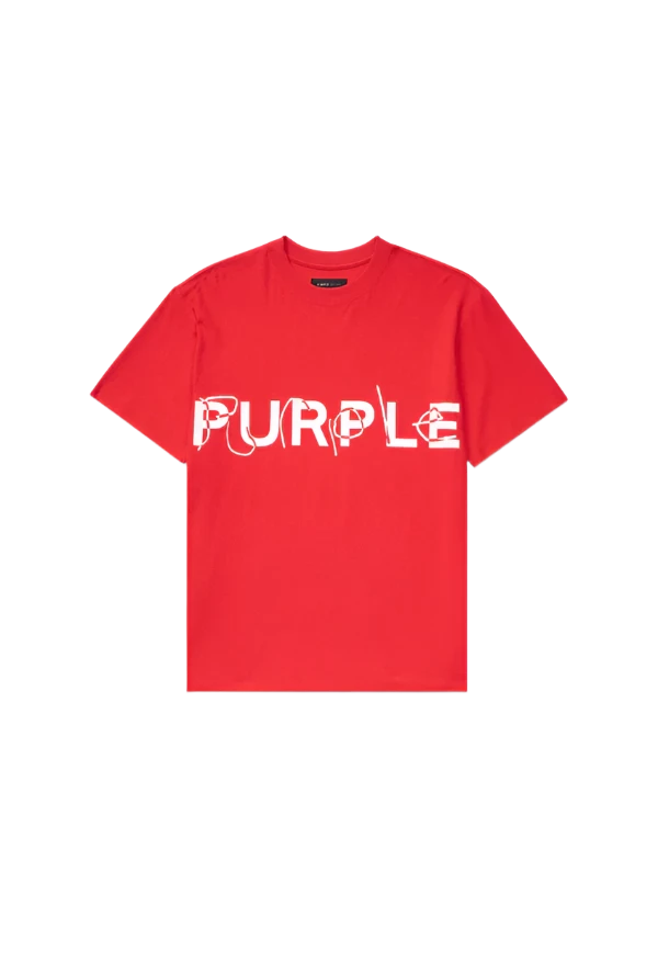 Red textured jersey tee