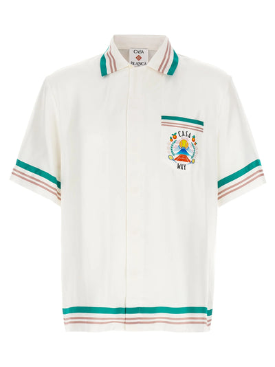 Casa Way Short-Sleeve Silk Shirt