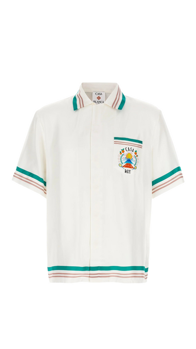 Casa Way Short-Sleeve Silk Shirt
