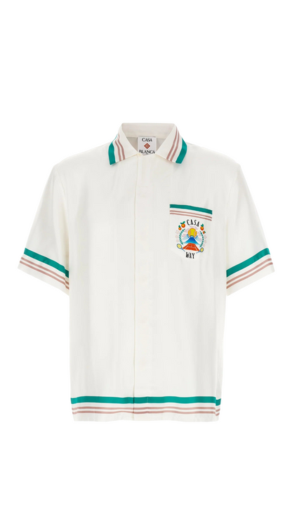 Casa Way Short-Sleeve Silk Shirt