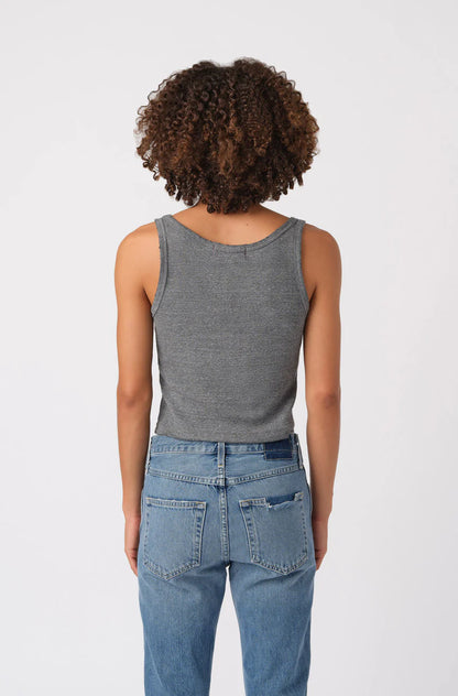 Crop rib tank - heather grey