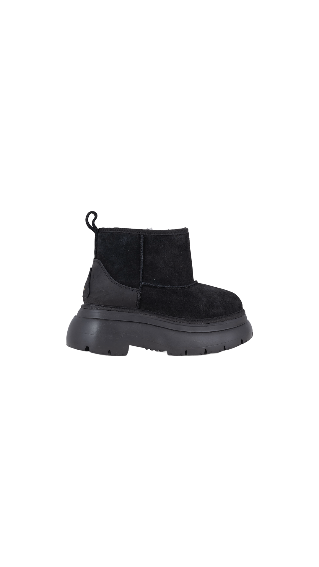 Platform Suede Ankle Boots - black