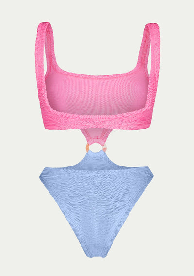 Olivia bubble gum / lavender one piece