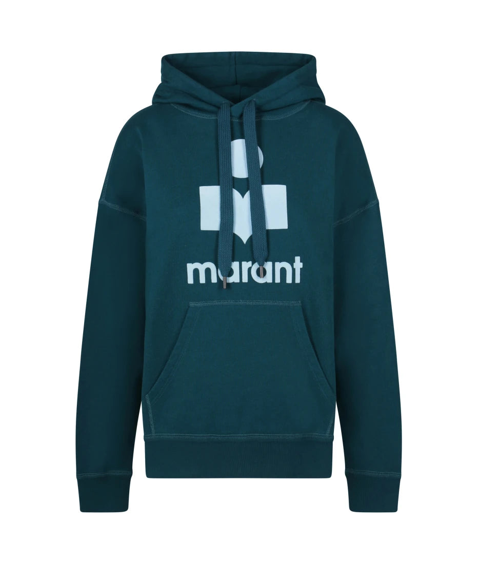 Logo Printed Hoodie - Teal/Ice blue