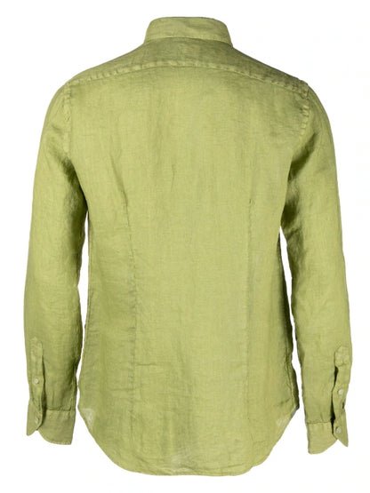 Green tailor linen washed shirt