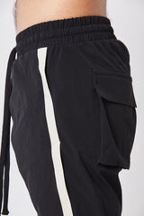 Side stripe black pants