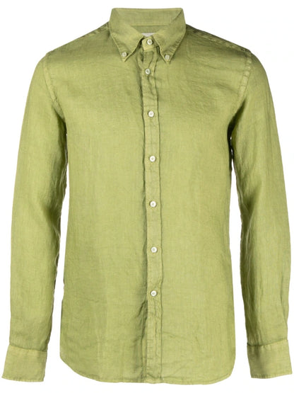 Green tailor linen washed shirt