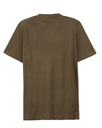 100% linen tee in khaki