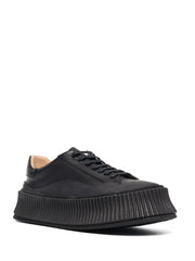Black chunky sole low-top sneakers