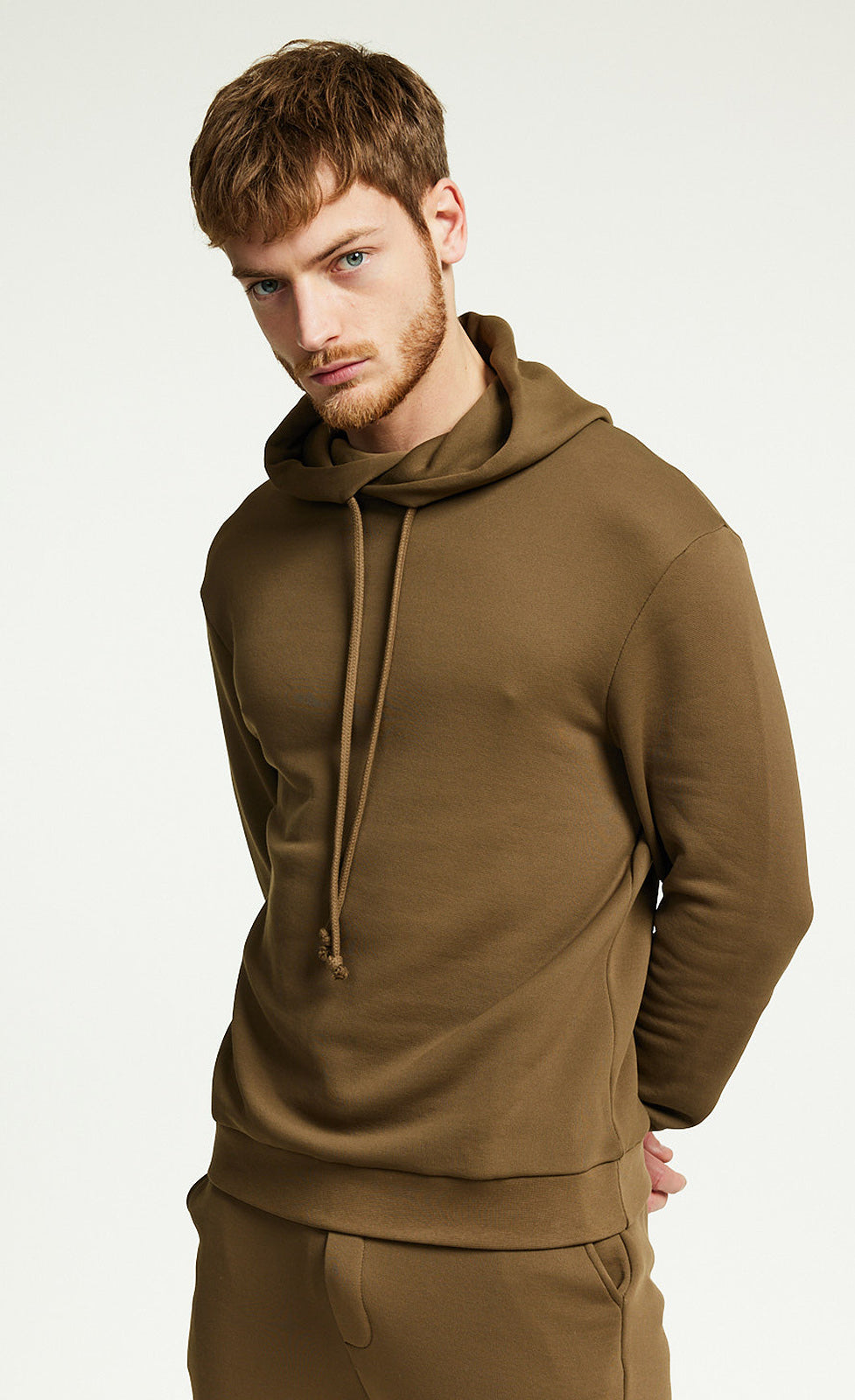 Khaki Kapuzen Sweatshirt