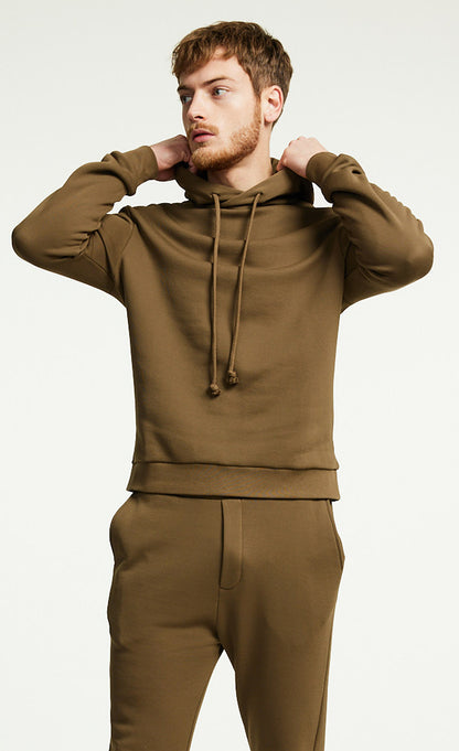 Khaki Kapuzen Sweatshirt